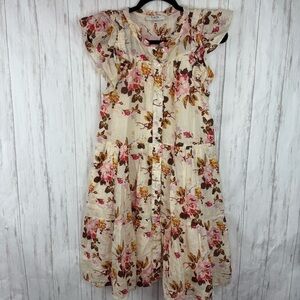 SEA Esme smocked midi dress Small retail $395